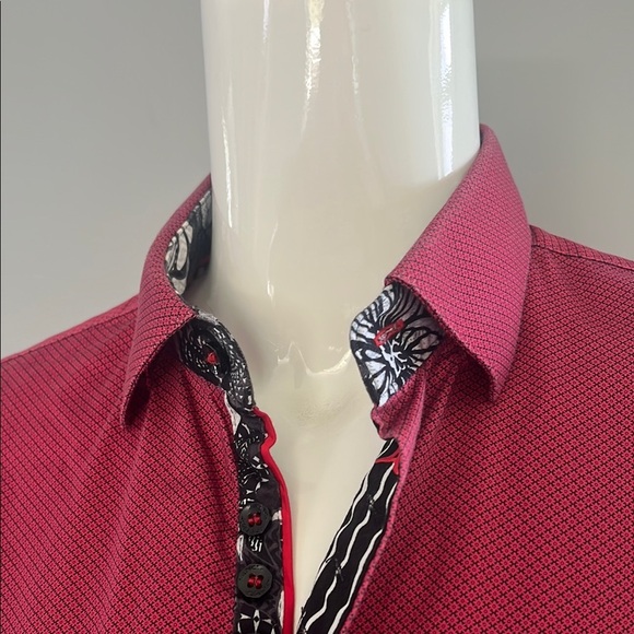 Au Nour Red and Black Casual Button Down Shirt - Picture 6 of 10